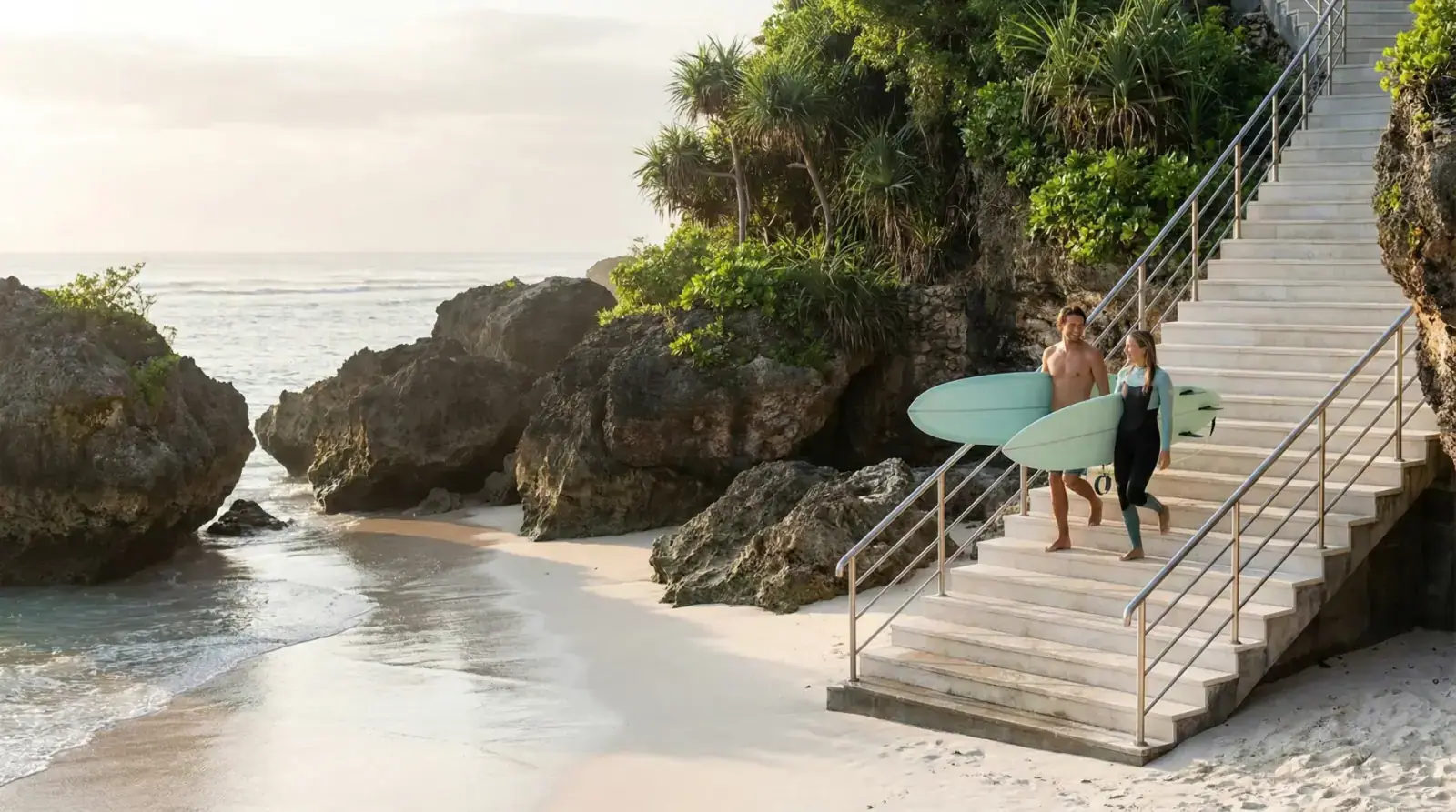 Private stairs from Surfside to Suluban Beach
