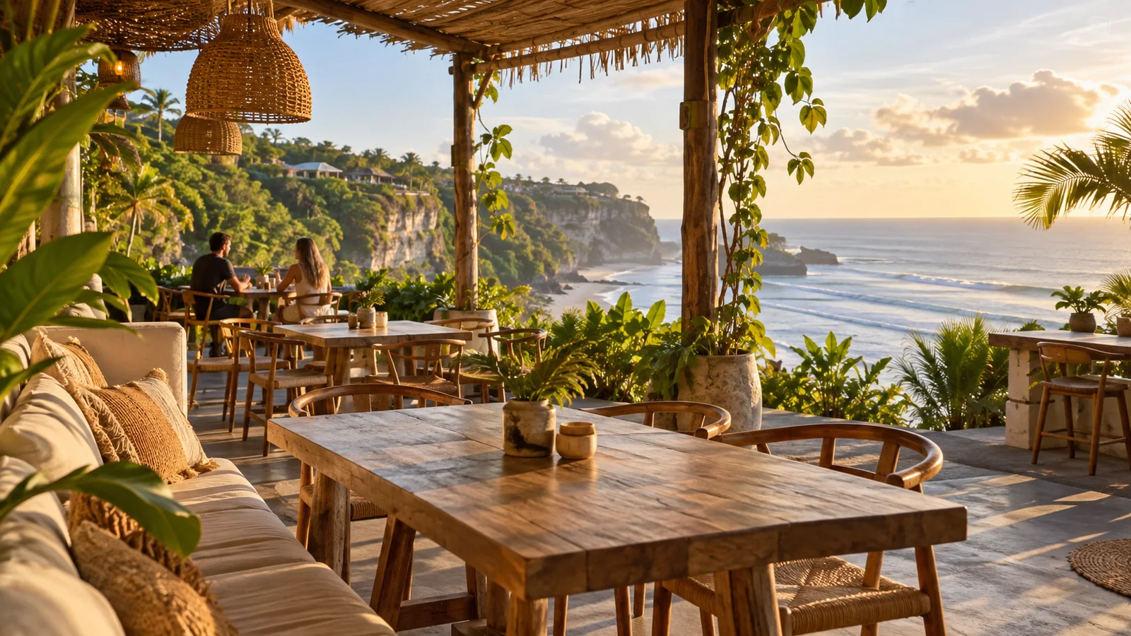 Cafe terrace overlooking the Uluwatu coastline