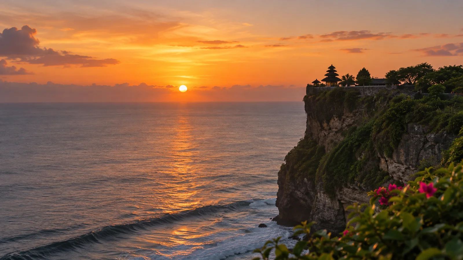 Uluwatu Temple on the cliff above the Indian Ocean