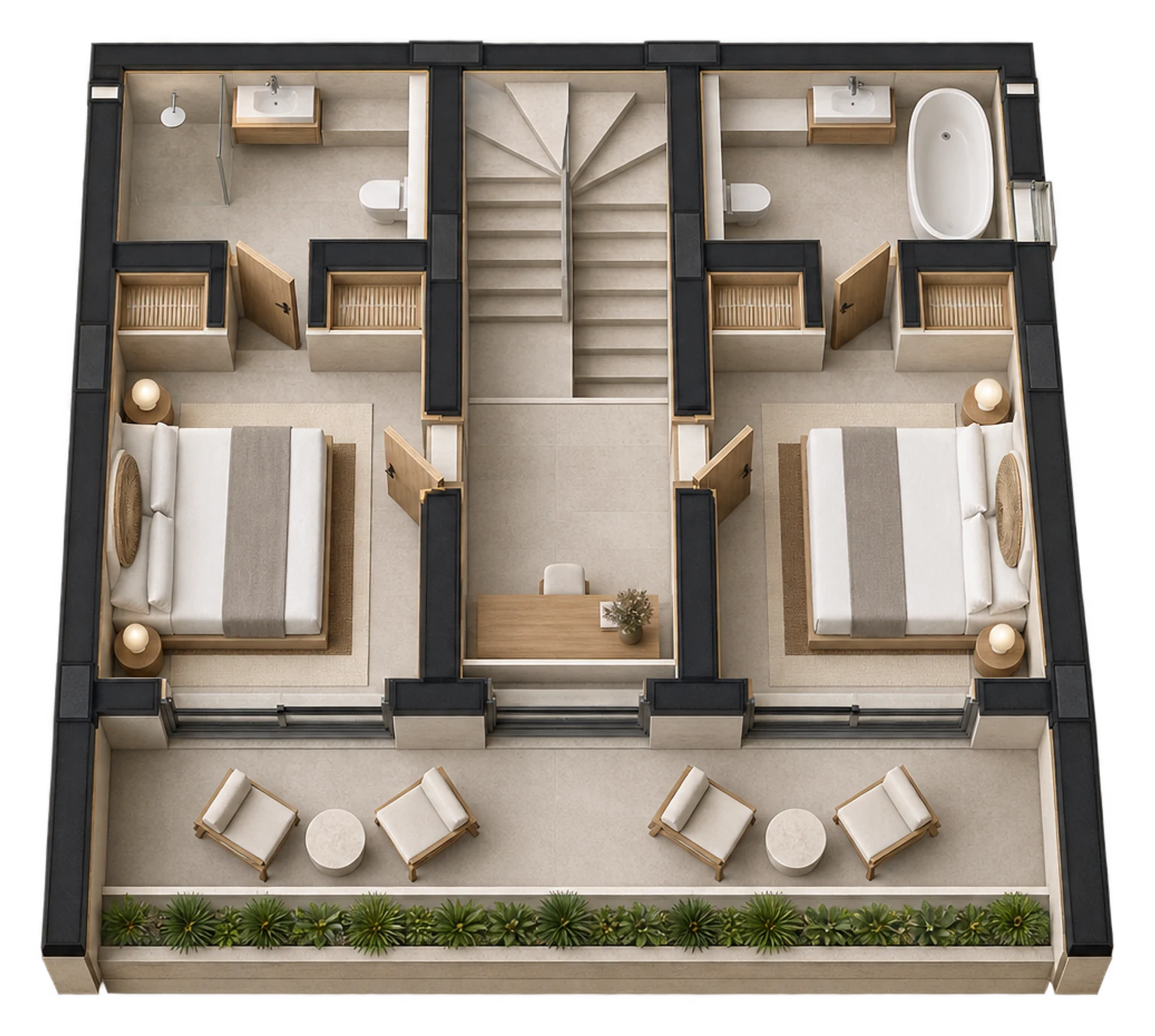 Suluban Villa — Upper floor — AI visualization